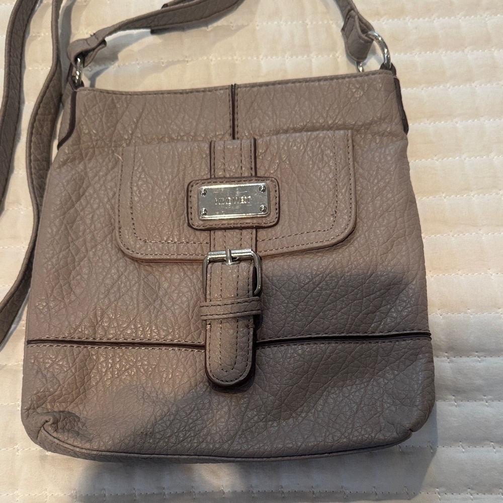 Nine West Textured Gray Crossbody Bag
